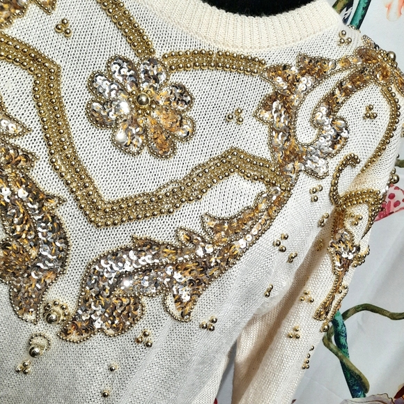 ~{Dana Scott}~ Vintage heavily embellished sweater. - Picture 4 of 6